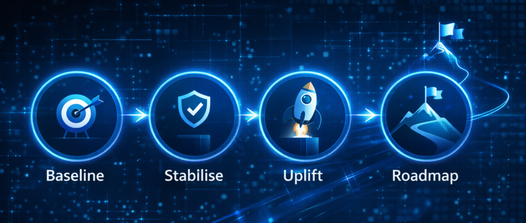 Essential Eight Defence SME uplift process improving cyber maturity and compliance for a Defence supply-chain organisation.
