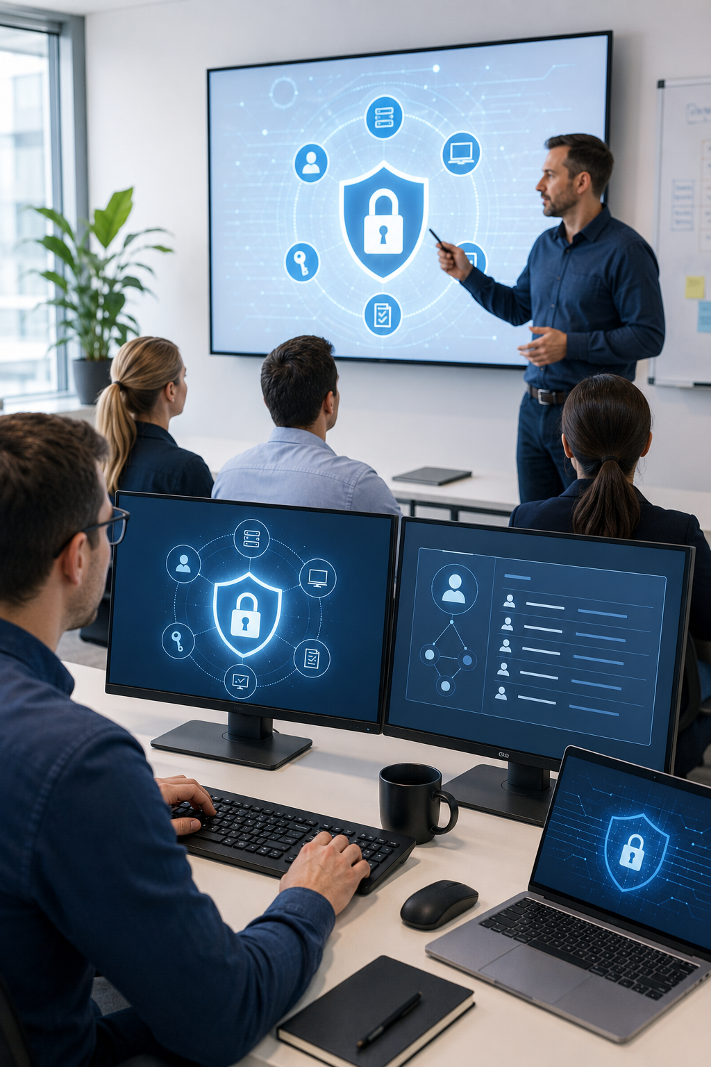 IT professionals participating in privileged user security training focused on secure administration, privileged access management and cyber security best practices.